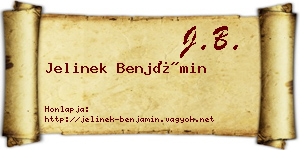 Jelinek Benjámin névjegykártya