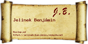 Jelinek Benjámin névjegykártya
